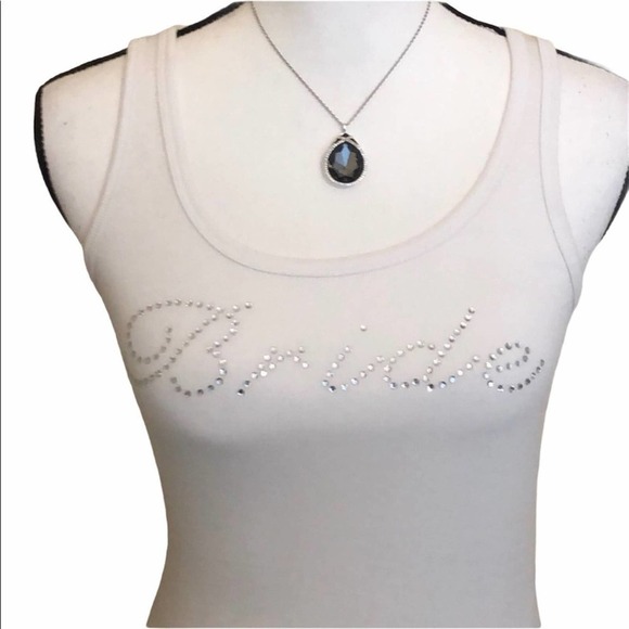 Bride Embellished Silver Rhinestone Tank Top - Picture 2 of 10